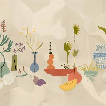 Tres-Tintas Tres Tintas paneel Centrepiece Composition Red - M5104-1 Tres-Tintas Tres Tintas paneel Centrepiece Composition Red - M5104-1