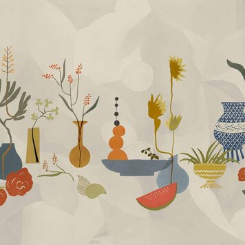 Tres-Tintas Tres Tintas paneel Centrepiece Composition Blue - M5104-2 Tres-Tintas Tres Tintas paneel Centrepiece Composition Blue - M5104-2