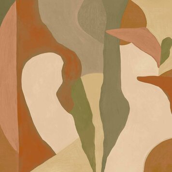 Tres-Tintas Tres Tintas paneel Abstract Mex Orange - M5103-3 Tres-Tintas Tres Tintas paneel Abstract Mex Orange - M5103-3