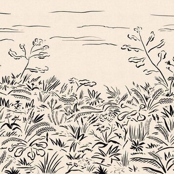 Tres-Tintas Tres Tintas paneel Floral Cave Black - M5102-1 Tres-Tintas Tres Tintas paneel Floral Cave Black - M5102-1