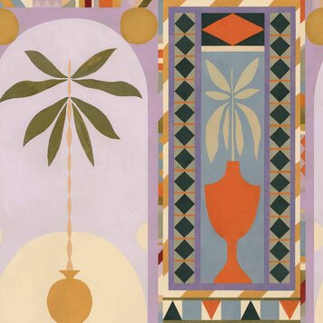 Tres-Tintas Tres Tintas paneel Jungle Arches Mallow - M5101-1 Tres-Tintas Tres Tintas paneel Jungle Arches Mallow - M5101-1