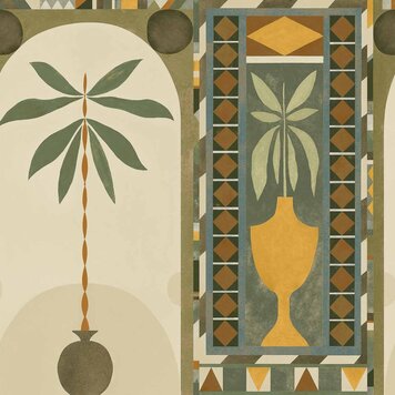 Tres-Tintas Tres Tintas paneel Jungle Arches Green - M5101-4 Tres-Tintas Tres Tintas paneel Jungle Arches Green - M5101-4