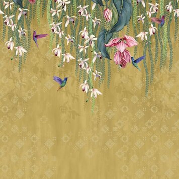 Osborne & Little Osborne & Little paneel Trailing Orchid Metallic Gold - W8037-02 Osborne & Little Osborne & Little paneel Trailing Orchid Metallic Gold - W8037-02