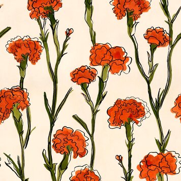 Tres-Tintas Tres Tintas behang Clavelitos White - SO5203-1 Tres-Tintas Tres Tintas behang Clavelitos White - SO5203-1