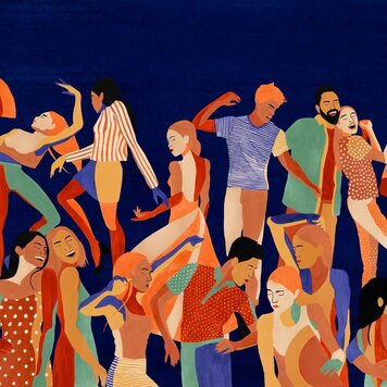 Tres-Tintas Tres Tintas paneel Verbena Mazarine - M5201-1 Tres-Tintas Tres Tintas paneel Verbena Mazarine - M5201-1