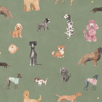 Sandberg Sandberg wallpaper Taiga and Friends Green - S10705 Sandberg Sandberg wallpaper Taiga and Friends Green - S10705