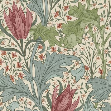 Morris & Co Morris & Co behang Lent Lily Plum/Bayleaf - 217596 Morris & Co Morris & Co behang Lent Lily Plum/Bayleaf - 217596