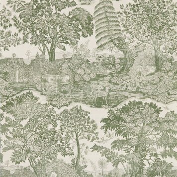 Sanderson Sanderson wallpaper Highgrove Toile Yew Green - 217479 Sanderson Sanderson wallpaper Highgrove Toile Yew Green - 217479