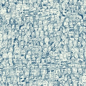 Tres-Tintas Tres-Tintas Behang Mil Caras blauw 19951 Tres-Tintas Tres-Tintas Behang Mil Caras blauw 19951