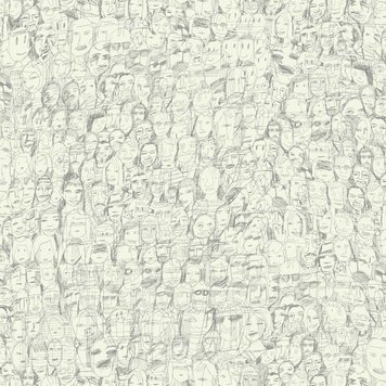 Tres-Tintas Tres-Tintas Behang Mil Caras wit 19952 Tres-Tintas Tres-Tintas Behang Mil Caras wit 19952