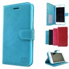 HEM Aquablauw Wallet / Book Case / Boekhoesje iPhone 5/5S/SE met vakje voor pasjes, geld en fotovakje