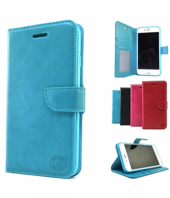 HEM Aquablauw Wallet / Book Case / Boekhoesje iPhone 5/5S/SE met vakje voor pasjes, geld en fotovakje