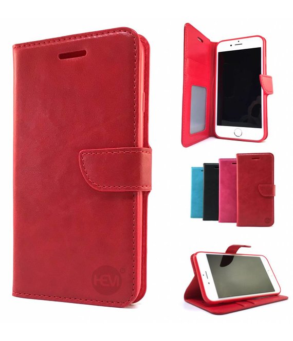 HEM HEM Rode Wallet / Book Case / Boekhoesje iPhone 7 / 8 / SE (2020 & 2022) met vakje voor pasjes, geld en fotovakje