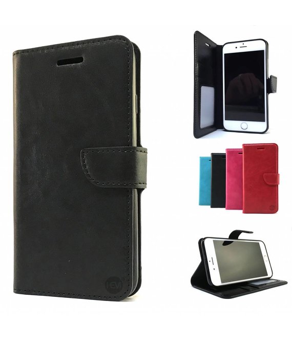 HEM Zwart Wallet / Book Case / Boekhoesje iPhone 7 Plus / 8 Plus met vakje voor pasjes, geld en fotovakje