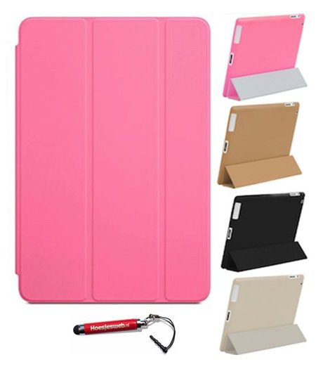 HEM iPad Air 2  Smart Cover roze / Vouw hoesjes Apple iPad Air 2 / Vouw hoesje iPad Air  2  / Inclusief handige uitschuifbare Hoesjesweb Stylus Pen