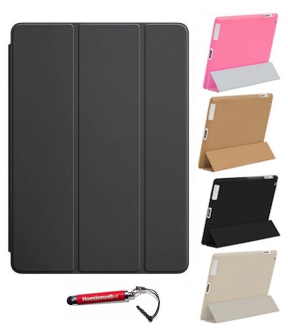 HEM iPad Air 1 Smart Cover zwart / Vouw hoesjes Apple iPad Air 1 / Vouw hoesje iPad Air 1 / Inclusief handige uitschuifbare Hoesjesweb Stylus Pen