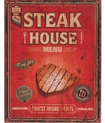 Wandbord retro  / Muurplaat Vintage / Reclamebord  Steak House