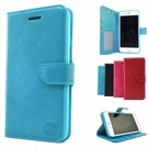 HEM iPhone XR Aquablauwe Wallet / Book Case / Boekhoesje/ Telefoonhoesje / Hoesje met vakje voor pasjes, geld en fotovakje