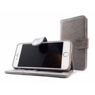 HEM HEM Apple iPhone 7 / 8 / SE (2020 & 2022) - Vintage Grey Leren Portemonnee Hoesje - Lederen Wallet Case TPU meegekleurde binnenkant- Book Case - Flip Cover - Boek - 360Âº beschermend Telefoonhoesje