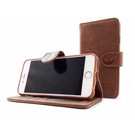 HEM HEM Apple iPhone 7 / 8 / SE (2020 & 2022) - Bronzed Brown Leren Portemonnee Hoesje - Lederen Wallet Case TPU meegekleurde binnenkant- Book Case - Flip Cover - Boek - 360º beschermend Telefoonhoesje