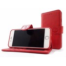 HEM Apple iPhone X / XS - Burned Red Leren Portemonnee Hoesje - Lederen Wallet Case TPU meegekleurde binnenkant- Book Case - Flip Cover - Boek - 360º beschermend Telefoonhoesje