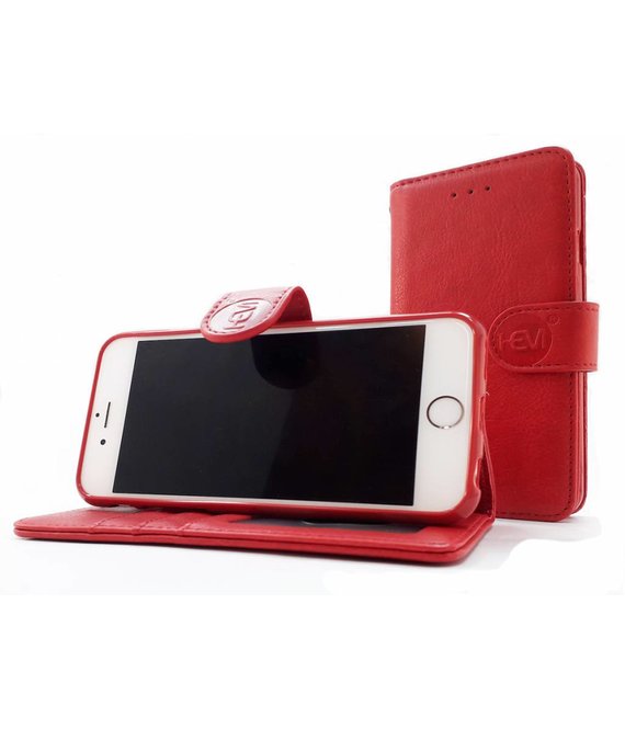 HEM Apple iPhone X / XS - Burned Red Leren Portemonnee Hoesje - Lederen Wallet Case TPU meegekleurde binnenkant- Book Case - Flip Cover - Boek - 360º beschermend Telefoonhoesje