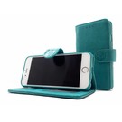 HEM Apple iPhone 7 Plus / 8 Plus - Pure Turquoise Leren Portemonnee Hoesje - Lederen Wallet Case TPU meegekleurde binnenkant- Book Case - Flip Cover - Boek - 360º beschermend Telefoonhoesje