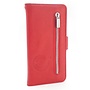 HEM HEM Apple iPhone 7 / 8 / SE (2020 & 2022)  - Burned Red Leren Rits Portemonnee Hoesje - Lederen Wallet Case TPU meegekleurde binnenkant- Book Case - Flip Cover - Boek - 360º beschermend Telefoonhoesje