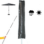 CUHOC Basic Parasolhoes stokparasol - BOVENIN SMAL 30cm onderin BREED 57cm - PARASOL met stok en rits 230 cm lang- Grijze Parasolhoes- Maximale diameter van 4 meter van de Parasol