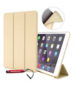 HEM iPad Hoes geschikt voor iPad Air / Air 2 / 9.7 2017 / 9.7 2018   - Book Cover Siliconen - Vouwbaar - Goud -Met Stylus Pen