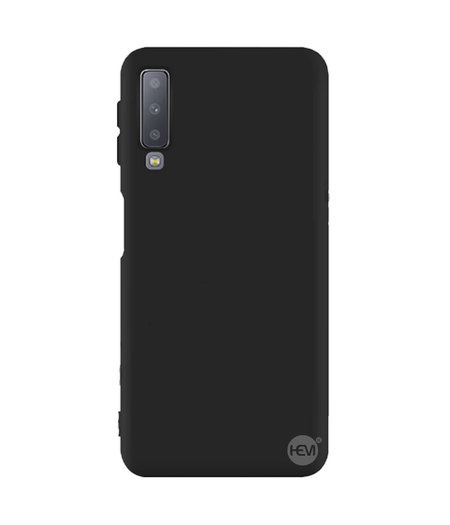 HEM Samsung A7 (2018) siliconenhoesje mat zwart Siliconen Gel TPU / Back Cover / Hoesje