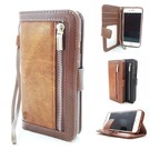 HEM Apple iPhone X/XS Bruine Wallet / Book Case / Boekhoesje/ Telefoonhoesje / Hoesje met pasjesflip en rits voor kleingeld