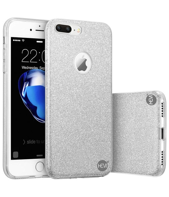 HEM Apple iPhone 5 / 5s / SE (2016) - Zilveren Switch Glitter hoesje - Anti Shock 1000 in 1 hoesje