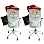 HEM HEM- Set Kerstmanstoelhoezen - Stoelhoezen 73 cm hoog 45 cm breed - Stoelhoes