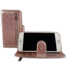 HEM HEM Apple iPhone 7 / 8 / SE (2020 / 2022) - Magic Glitter Rose Gold - Leren Rits Portemonnee Telefoonhoesje