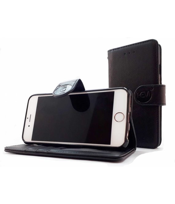 HEM HEM Samsung Galaxy A51 - Antique Black Leren Portemonnee Hoesje - Lederen Wallet Case TPU meegekleurde binnenkant- Book Case - Flip Cover - Boek - 360º beschermend Telefoonhoesje