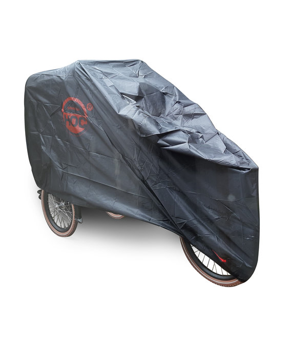 CUHOC COVER UP HOC Bakfiets hoes zwart (met huif) - XL - 245x105x125cm - stofvrij / ademend / waterafstotend - Red Label met slotgaten