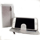 HEM HEM Samsung Galaxy S20 - Magic Glitter Shiny Silver- Leren Rits Portemonnee Telefoonhoesje