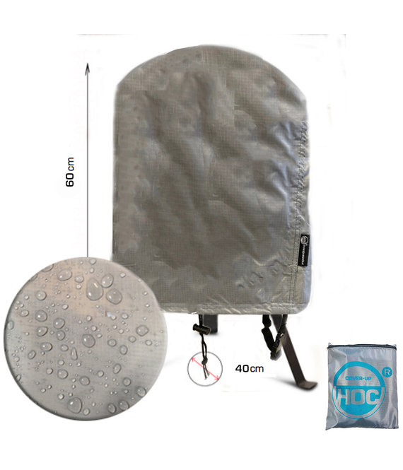 CUHOC COVER UP HOC Diamond bbq hoes rond - 40x60 cm - Waterdicht met Stormbanden en Trekkoord