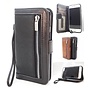 HEM HEM iPhone XR DOUBLE CATCH Zwarte Wallet met rits iPhone XR/ Book Case iPhone XR / Boekhoesje iPhone XR / Telefoonhoesje iPhone XR / Hoesje met pasjesflip en rits voor kleingeld en los magnetisch telefoonhoesje