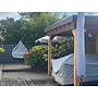 CUHOC Diamond topkwaliteit parasolhoes voor zweefparasol met boog - 280x81x30x45 cm - met Rits, Stok en Trekkoord incl. Stopper- Zilvergrijze Parasolhoes waterdicht