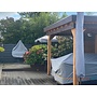 CUHOC Diamond topkwaliteit parasolhoes staande hoes parasol - 175x28x50 cm - met Rits, Stok en Trekkoord incl. Stopper - Zilvergrijze Parasolhoes waterdicht