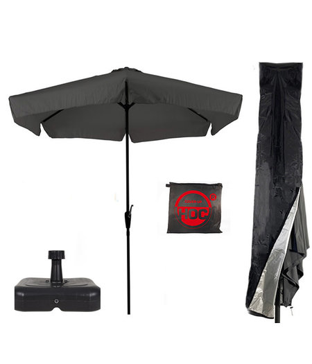 CUHOC CUHOC Antraciete Parasol + Redlabel Parasolhoes + Vulbare Voet