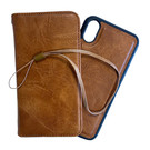 HEM HEM iPhone 11 Pro DOUBLE CATCH Bruine Wallet iPhone 11 Pro/ Book Case iPhone 11 Pro / Boekhoesje iPhone 11 Pro / Telefoonhoesje iPhone 11 Pro / Hoesje met pasjesflip en los magnetisch telefoonhoesje