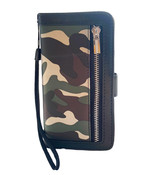 HEM Samsung Galaxy A20e Legerprint / Book Case / Boekhoesje/ Telefoonhoesje / Hoesje Samsung Galaxy A20e  met pasjesflip en rits voor kleingeld HEM Samsung Galaxy A20e Legerprint / Book Case / Boekhoesje/ Telefoonhoesje / Hoesje Samsung Galaxy A20e  met pasjesflip en rits voor kleingeld