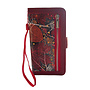 HEM HEM Apple iPhone X/XS Red Leafs/ Book Case / Boekhoesje/ Telefoonhoesje / Hoesje Apple iPhone X/XS telefoon met pasjesflip en rits voor kleingeld