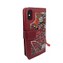 HEM HEM Samsung Galaxy S10 Red Leafs/ Book Case / Boekhoesje/ Telefoonhoesje / Hoesje Samsung Galaxy S10 telefoon met pasjesflip en rits voor kleingeld