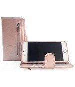 HEM Leren Rits Portemonnee Hoesje - iPhone 12 Mini - Rosé Gold