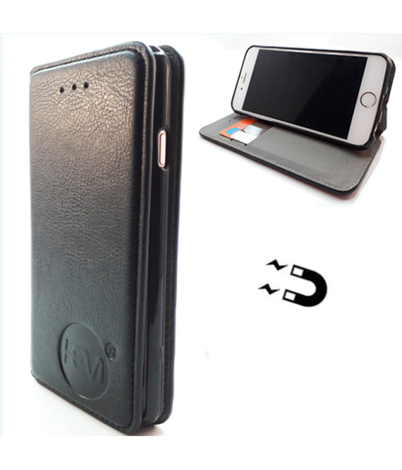 HEM Apple iPhone 12 Pro Max - Antique Black Ultra Dun Portemonnee Hoesje - Lederen Wallet Case TPU meegekleurde binnenkant - Book Case - Flip Cover - Boek - 360º beschermend Telefoonhoesje