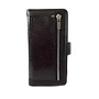 HEM HEM Apple iPhone 12 / 12 Pro - Magic Glitter Antique Black - Leren Rits Portemonnee Telefoonhoesje